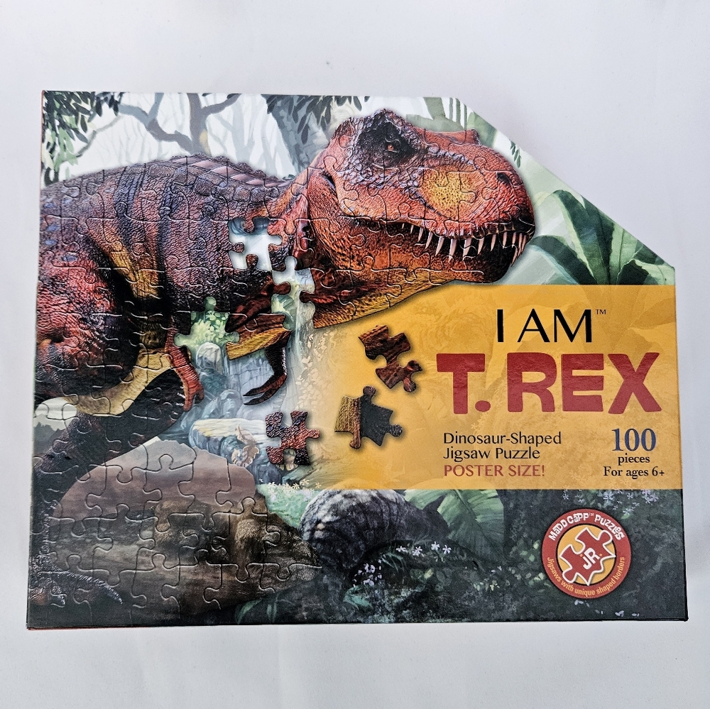 Madd Capp I AM T.REX Dinosaur-Shaped Jigsaw Puzzle, 100 Pieces